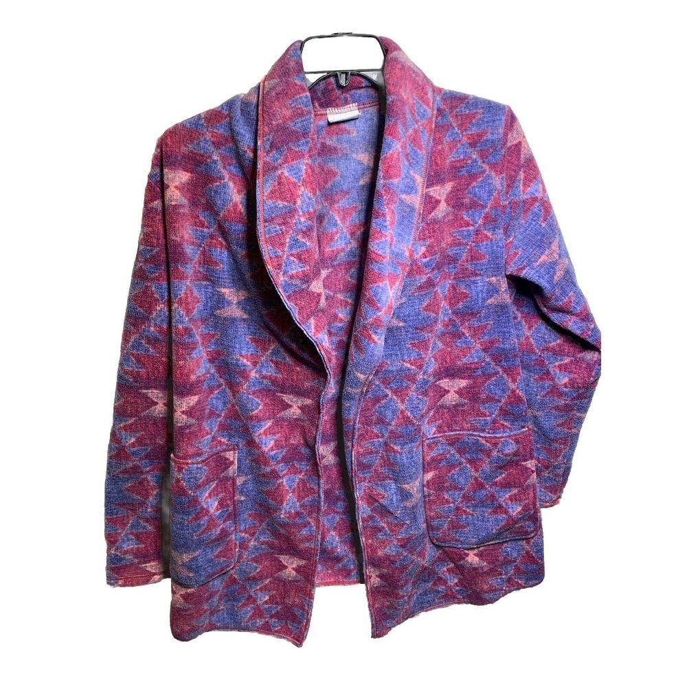 Women's XS Columbia Aztec Outdoor‎ Multicolor Fleece Cardigan Sweater